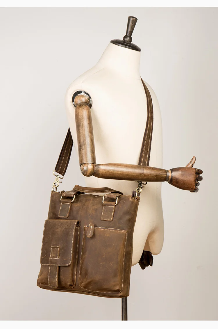 BOLEKE Crazy Horse кожаный мужской портфель дорожные сумки Портфель Мужская сумка из натуральной кожи сумка через плечо