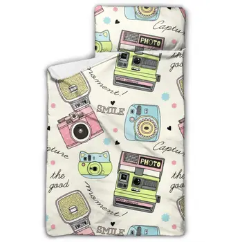 

Cute Doodle Camera Mattress Toddler Nap Mat Sleeping Pad Kindergarten Children Bedding Set With Pillow