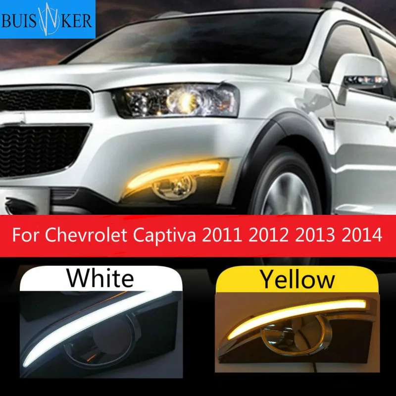 

Дневные ходовые огни с отверстием для противотуманной фары для Chevrolet Captiva 2011 2012 2013 2014, 2 шт., светодиодный в