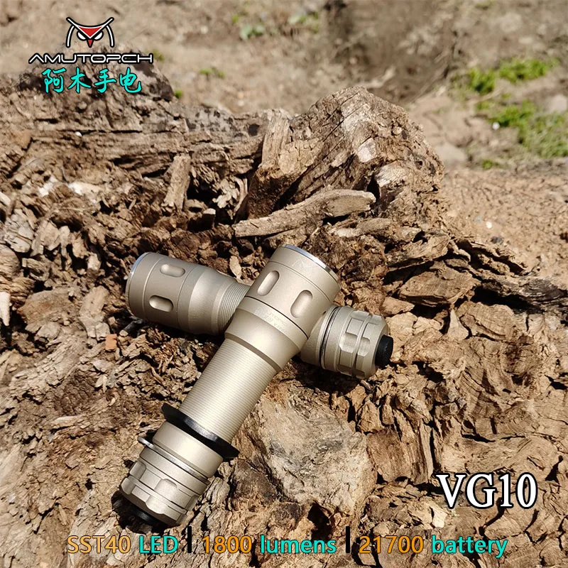 Amutorch VG10 2020 Новый CREE SST40 1800 люмен мощная яркость Тактический светодиодный фонарь