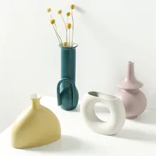 Скандинавские керамические геометрические необычные вазы современный минималистичный ручной работы ваза для цветов украшения для гостиной креативное украшение для дома