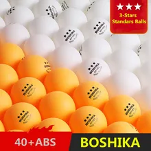BOSHIKA – balles de Tennis de Table ABS, nouveau matériau, 40 + résistants, jaunes et blanches, haute qualité, prix de gros