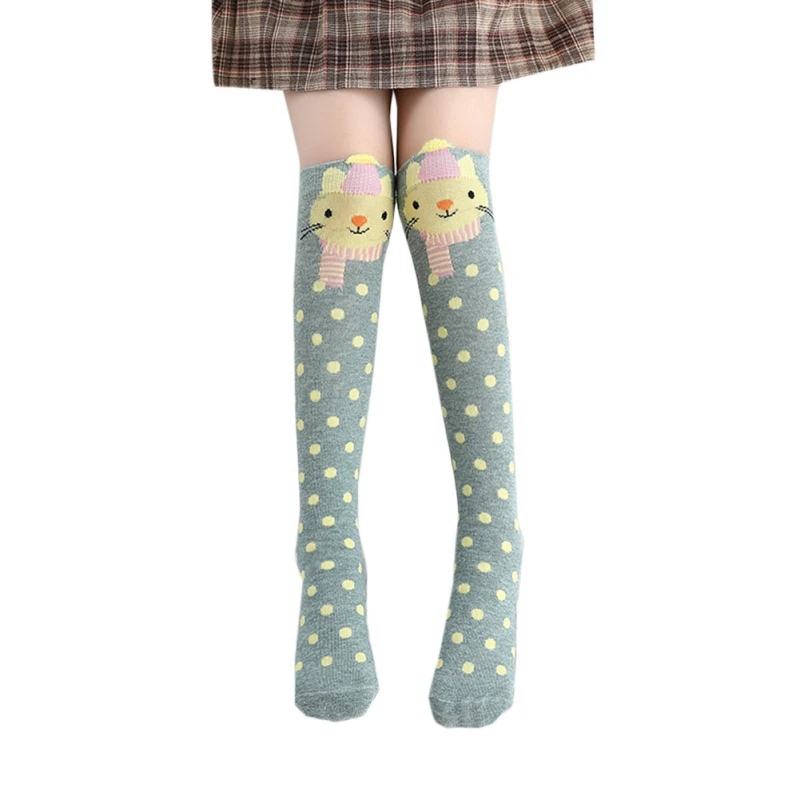 Повседневные милые детские хлопковые носки с героями мультфильмов хлопковые носки с животными для малышей гетры до колена, носки для мальчиков и девочек, детские носки, От 2 до 12 лет - Цвет: A1