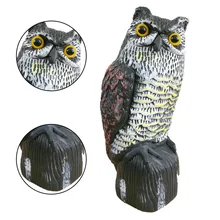 Decor Lifelike Ornaments Protection Tool Bird Scarer Yard Owl Decoy Solar Powered Fake Pest Control Garden Realistic Home