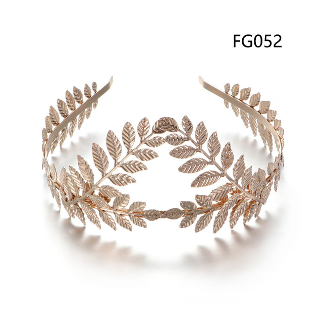 Gold leaf wedding roman bride greek women hair accessories bride head jewel headband head tiaras crown jewelry Hair Hoop