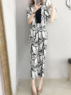 Vrouwen zomer Ретро pak vro nieuwe Koreaanse mode темперамент jasje tweedelige herfst vrouwen Slim fit wilde voorjaar