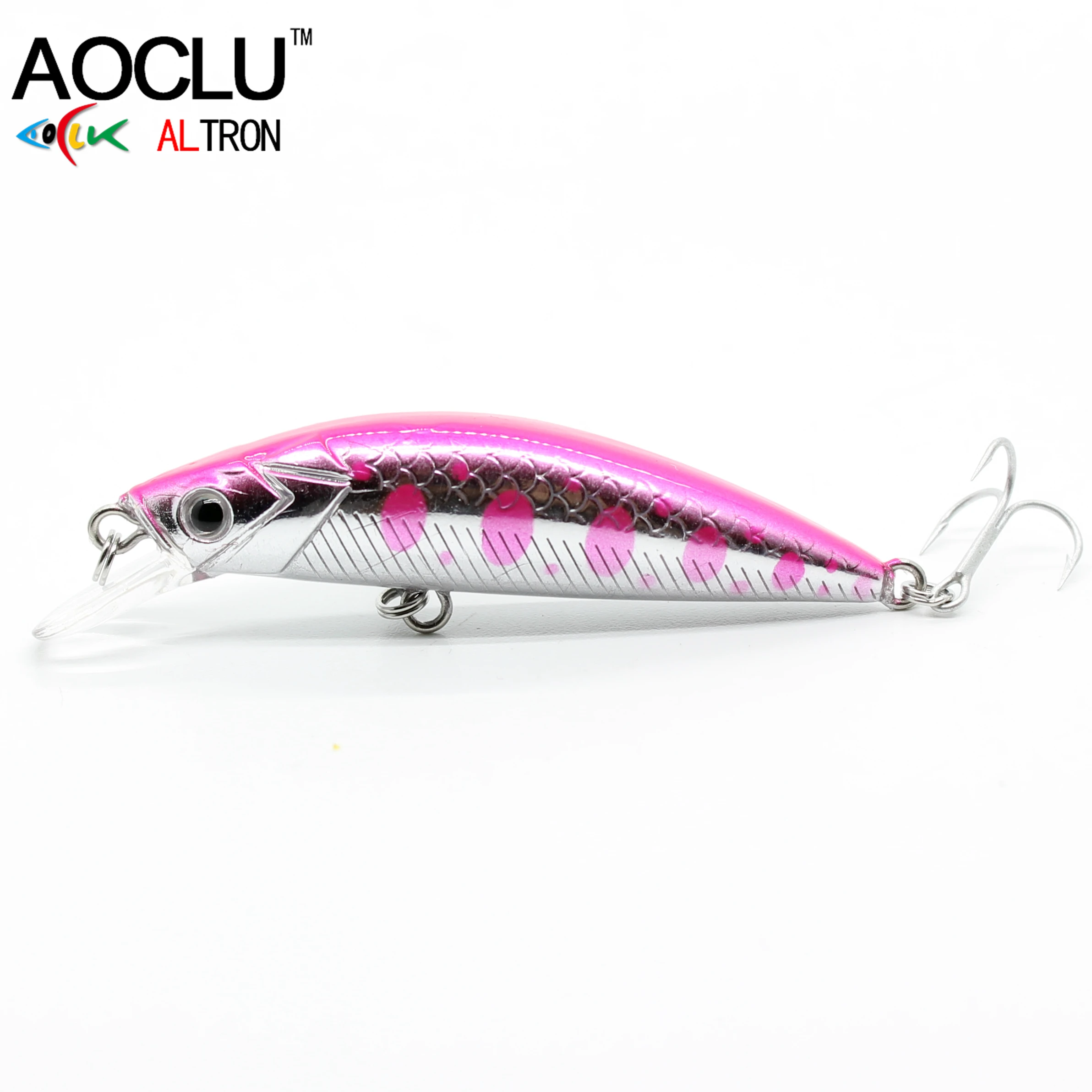 Aoclu 釣り用の超高品質ハードベイト 魚を捕まえるためのルアー ミノー釣り道具 淡水 シーバス釣り用 6色 50mm 12 Vmc Vmc Hooks Hard Baithard Baits Minnow Aliexpress