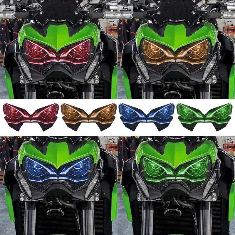 

Motorcycle Headlight Decoration Sticker For KAWASAKI Z900 Z 900 2020 2021 Motorcycle 3D Head Light Fairing Protection Decal