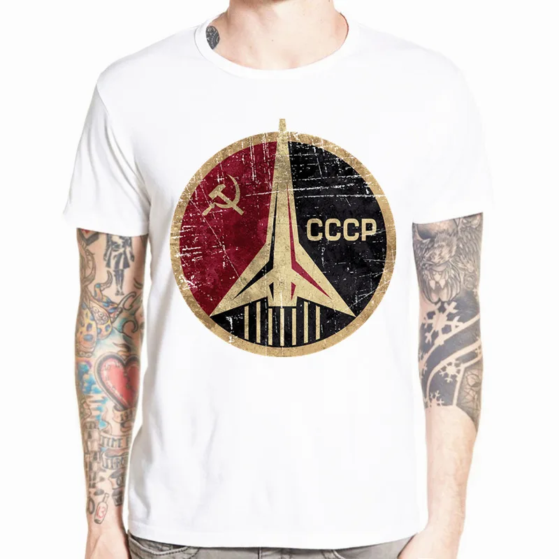 CCCP футболка Гагарина дизайн новая мужская футболка с коротким рукавом летняя крутая мужская одежда с круглым вырезом HCP875 - Цвет: HCP4125F