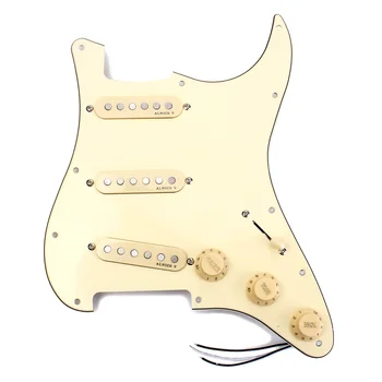 

Hricane Prewired Pickguard Anti-Scratch Plate Guard Loaded with SSS Alnico V Pickups 11 Holes For Fender Strat Electric Guitar