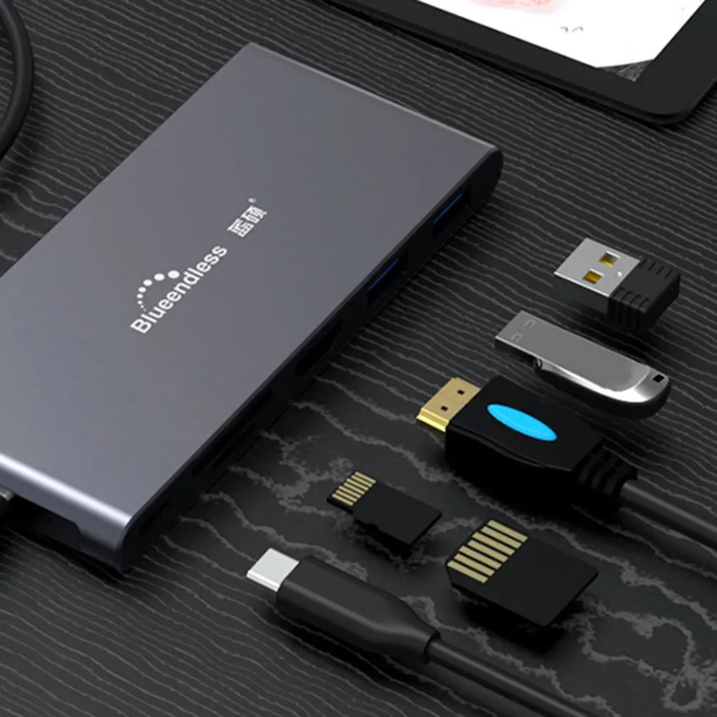 Док станция 6 в 1 с разъемом Type c и мультипортом M.2 Ngff|USB-адаптеры| |
