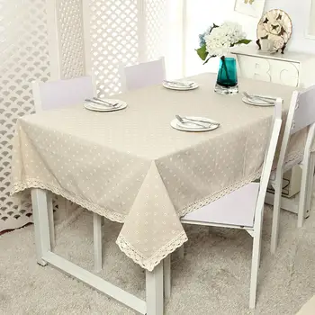 

Daisy Flower Pattern Tablecloth White Linen Cotton Lace Table Cloth Dining Table Cover Wedding Party Decor Home Textile