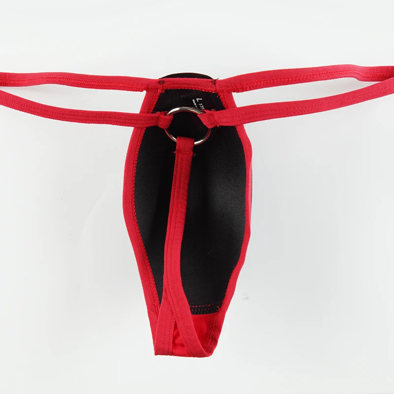 Men Sponge Cup Unique Briefs Underwear T Back Front Enlarge G String