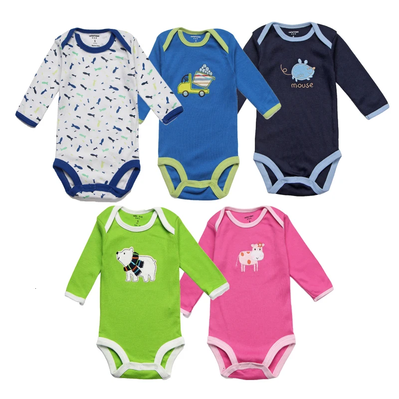 5 шт.; детские комбинезоны унисекс; весенняя одежда для маленьких девочек; Roupa Bebes; Одежда для новорожденных; комбинезоны с длинными рукавами для маленьких мальчиков