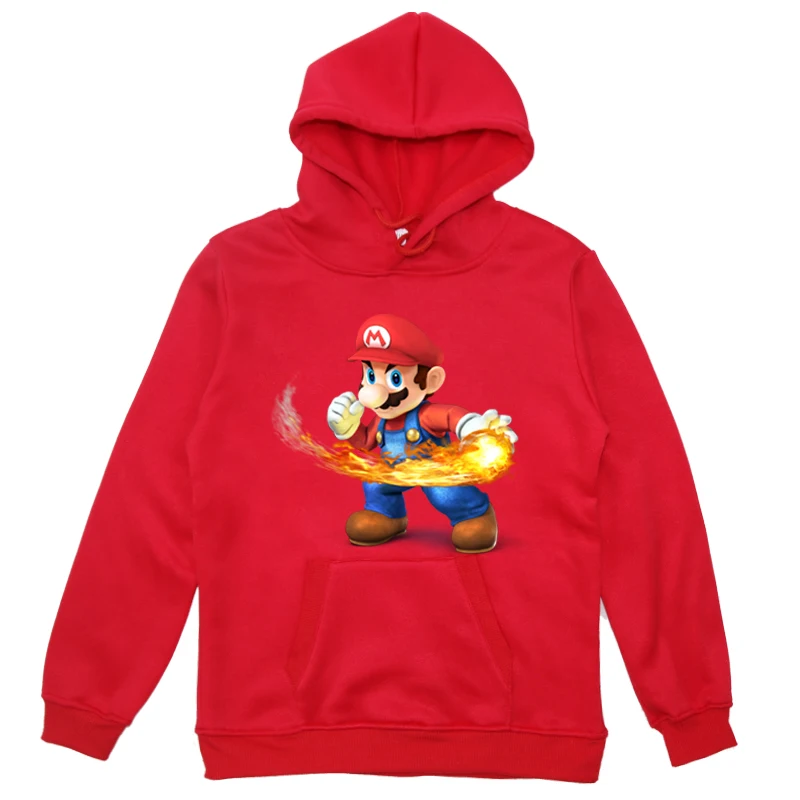 4 Модная детская толстовка с принтом «Super Mario Bros» для мальчиков и девочек, пуловеры, бархатные толстовки, спортивная одежда с капюшоном, топы для детей, рождественский подарок - Цвет: 4