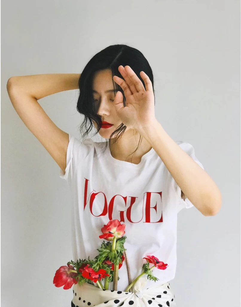 Summer New 2020 Fashion T shirt Women VOGUE letter print Harajuku Tshirt O-neck Short Sleeve T-shirt White Tops Female Clothing