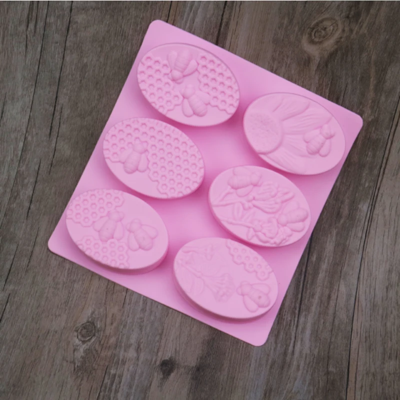 

PRZY six forms silicone molds for soap making bee shape food grade cake Tools Bakeware Baking Tools reasin molds