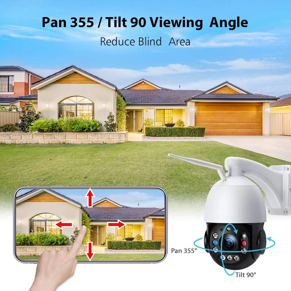 5MP 30X Zoom IP Camera Wifi Onvif PTZ Speed Dome Human Detection SD Card Slot CCTV H.265 P2P Wireless Surveillance Camera