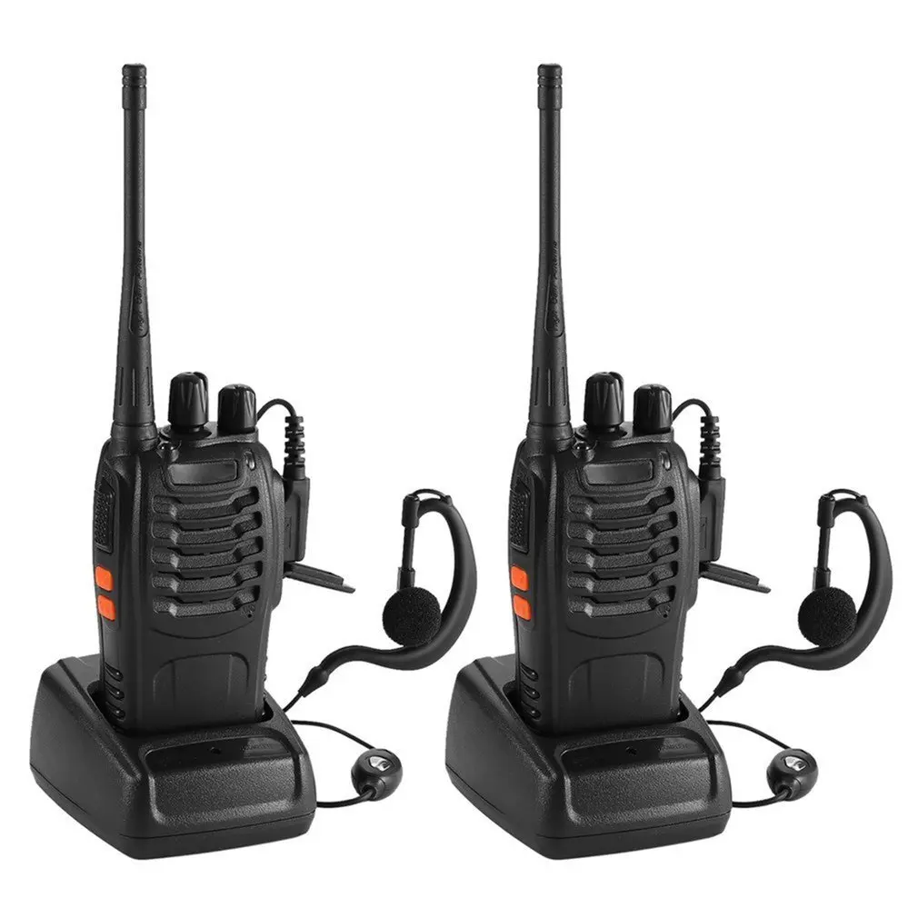 2 шт Baofeng BF-888S UHF 400-470 MHz 2-полосная рация twee 16CH Walkie Talkie с микрофоном FM приемопередатчик DC power