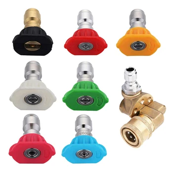 

Car High Pressure Spray Nozzle Tips Accessories 1/4inch Plug Durable Power Washer 180 Degrees Brass Replaceable Pivoting Coupler