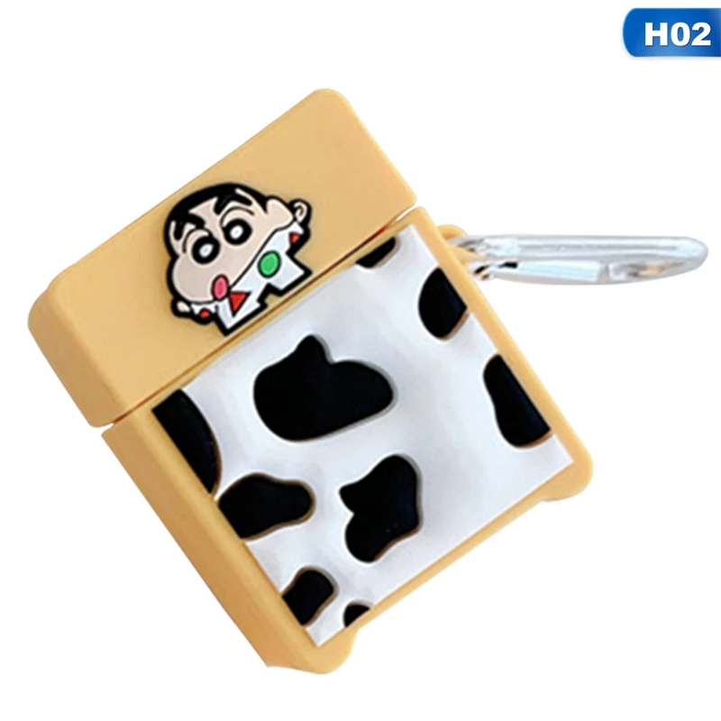 3D чехлы для наушников с милым мультяшным рисунком Crayon Shinchan для Apple Airpods Pro 1/2, милые силиконовые защитные чехлы для наушников, аксессуары - Цвет: 02
