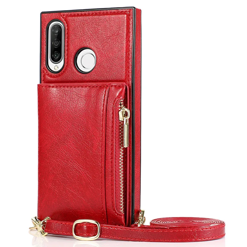 cute phone cases huawei For Huawei P30 Lite P40 Pro Crossbody Strap Mobile Phone Case For Huawei Mate20 Mate30 Lite Pro Wallet Leather Case waterproof case for huawei Cases For Huawei