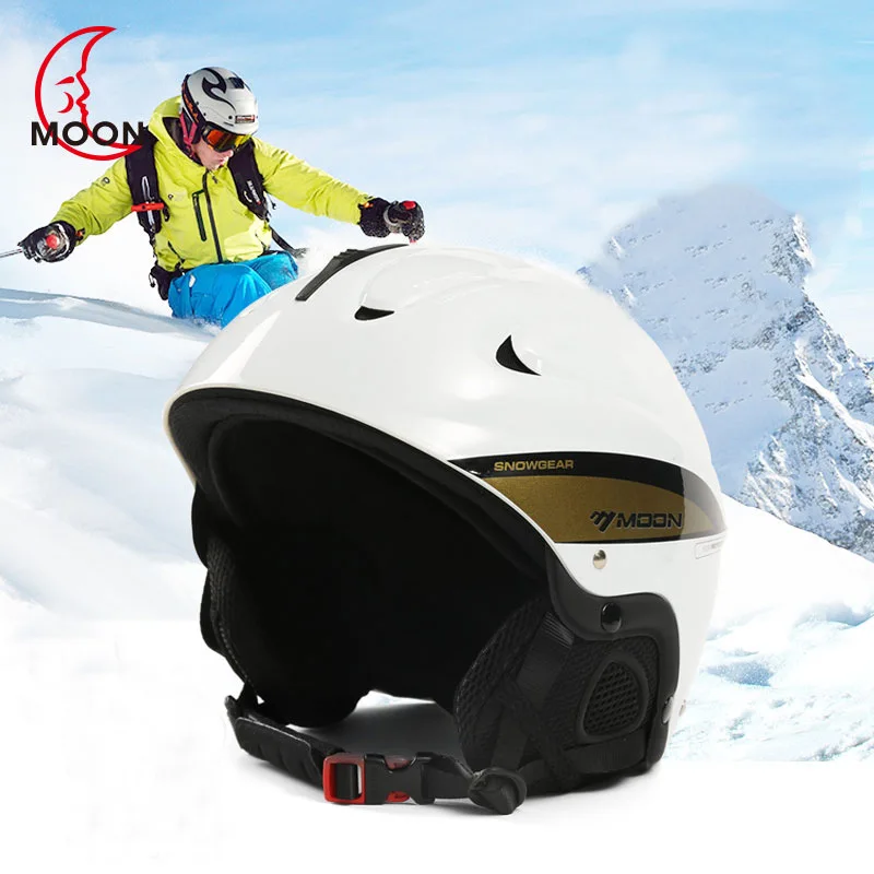 

Moon Ski Helmet Adult Men And Women Veneer Double Plate xue kui Winter Warm Breathable Children Outdoor Sports Equipment