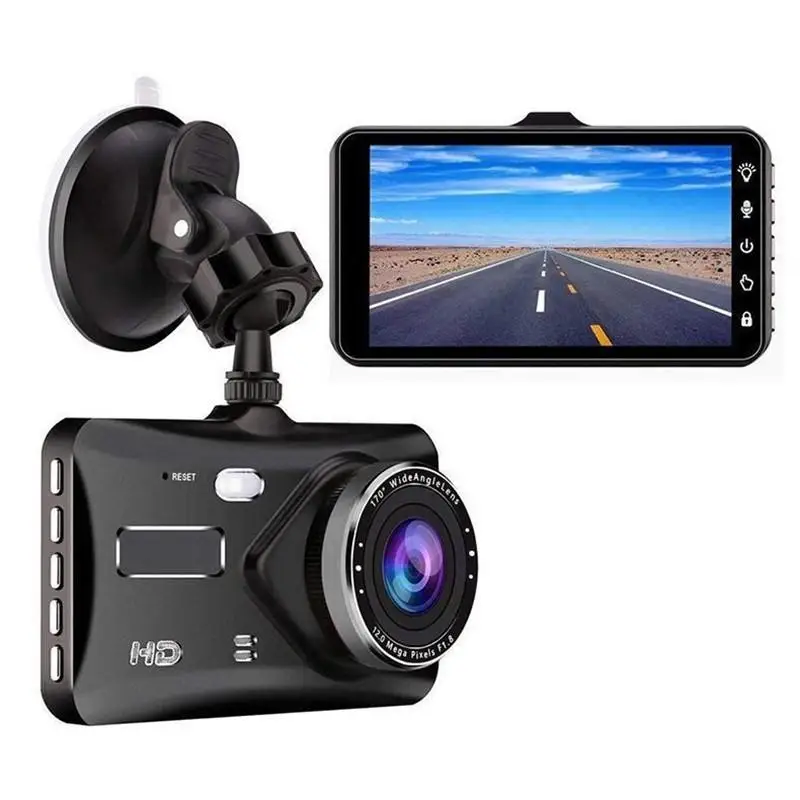 Автомобильный видеорегистратор с двумя объективами Full HD 1080P 4 дюйма IPS