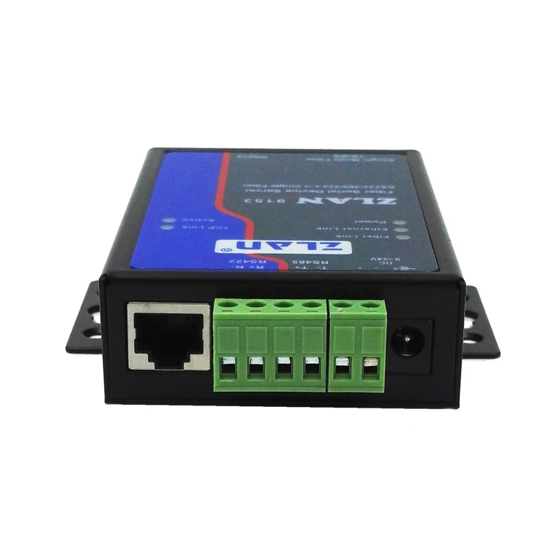 ZLAN9153 оптический волоконный сервер для устройств с последовательным интерфейсом RS232/485/422 порт для одного волокна tcp-сервер TCP клиент UDP режим для промышленного использования