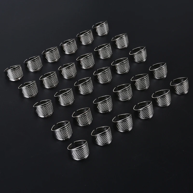 

30pcs Sewing Thimbles Finger Protector Adjustable Size Ring Shield Hand Quilting E8BD
