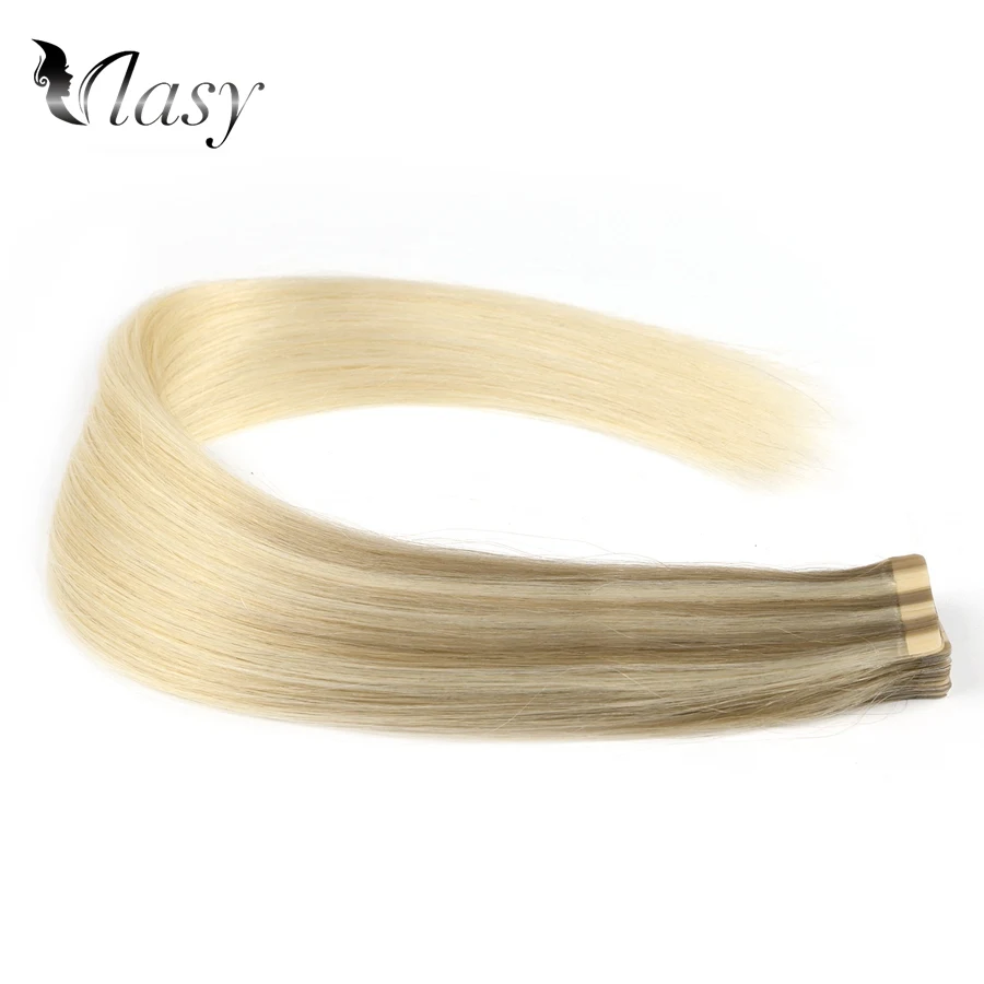 Vlasy 20'' Double Drawn Skin Weft Hair Extensions Brown Mix Blonde Remy Glue on Hair Extensions Milkshake Balayage Color 2.5g/pc