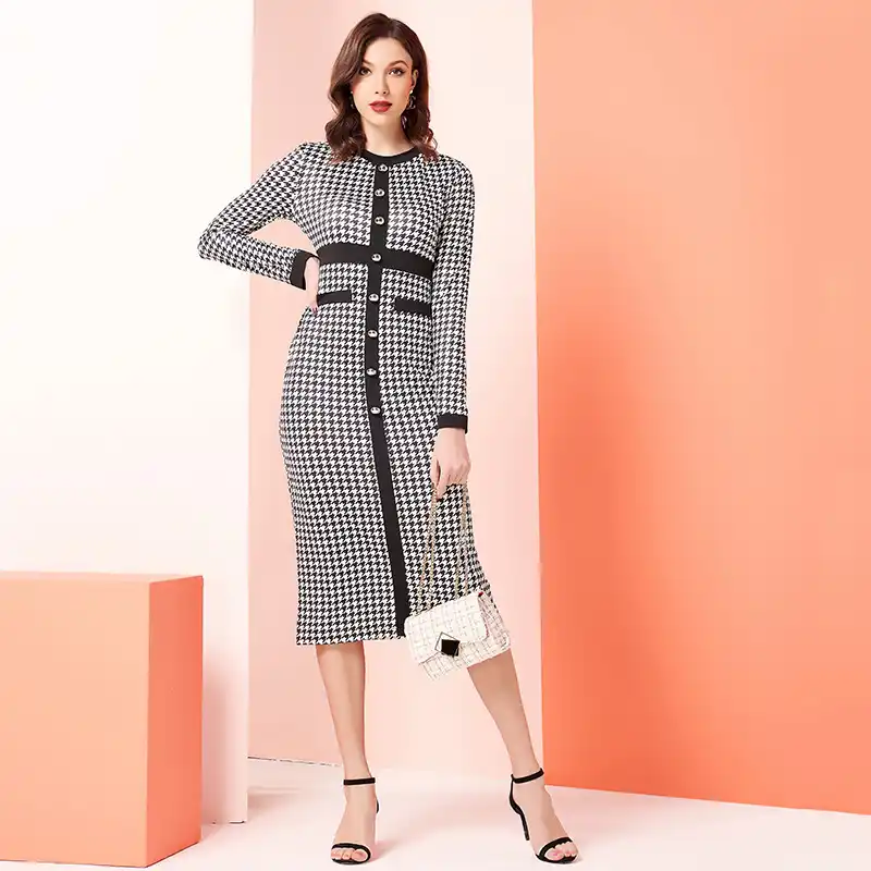 Vestido pata de gallo Clearance