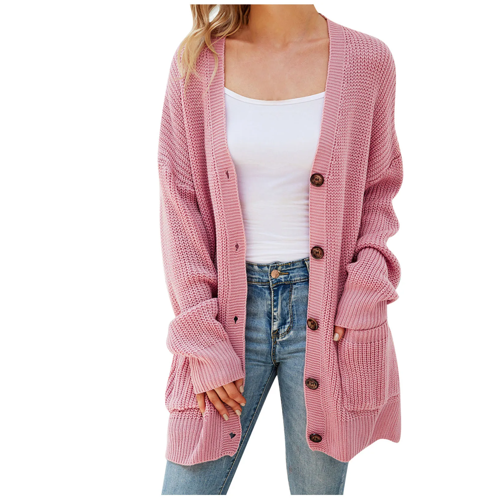 Women Fashion New Streetwear Open Front Sweater Knitted Coat Winter Tie-dye Long Sleeve Casual Cardigan куртка зимняя женская 1