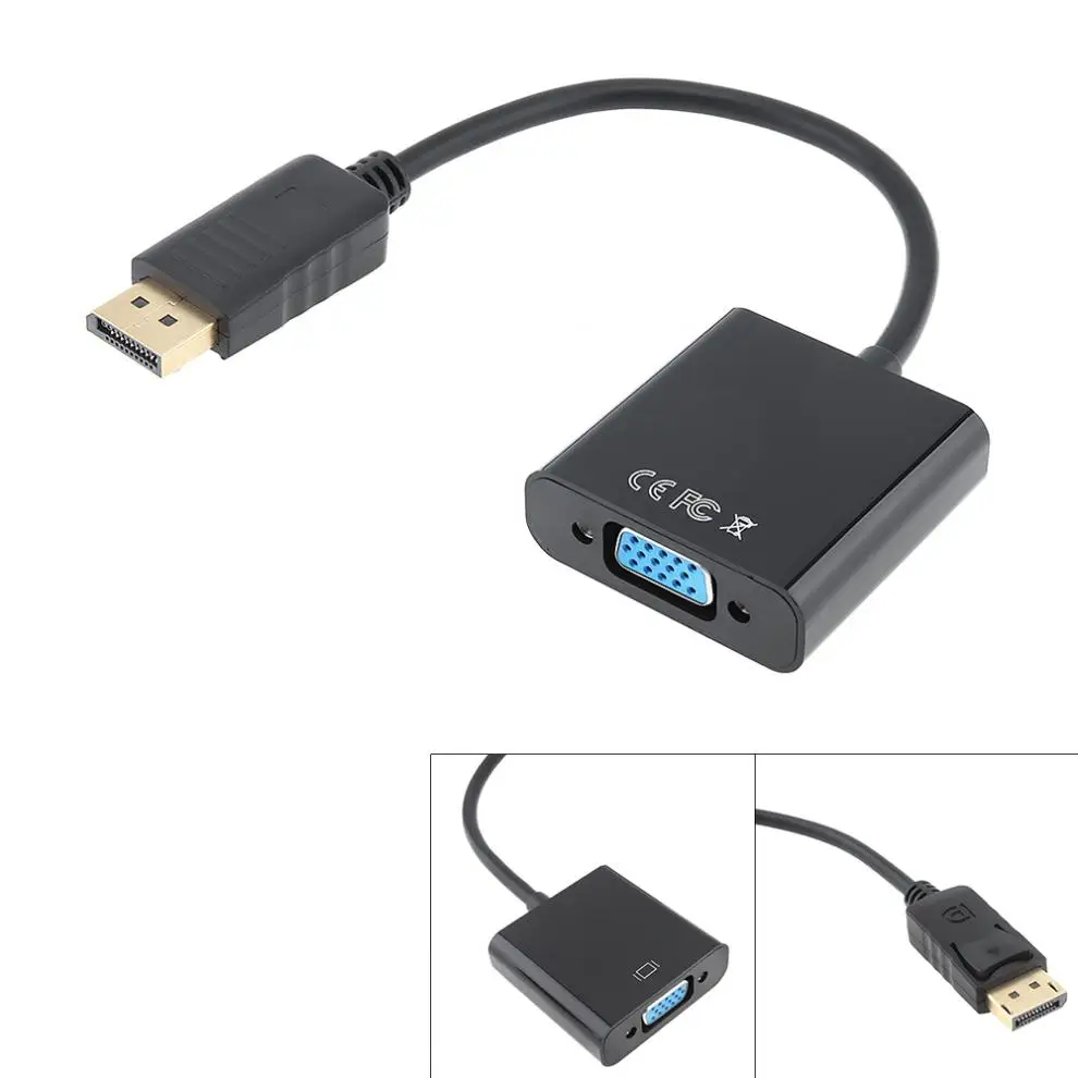 

DigiYes Mini 1080P DP to VGA Convertor Adapter Cable Male to Female Conversion Line for Projector / DTV / TV / DVD Player