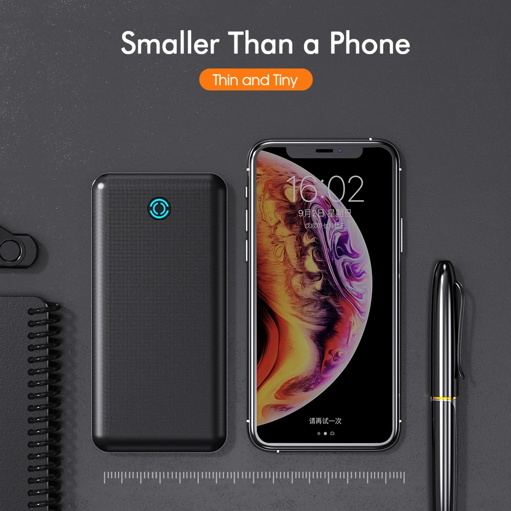 YKZ Power Bank 10000Mah Type C USB Mini Portable Charger Travel Power Bank Fast Charge Mobile Phone Powerbank 10000 Fast Charger