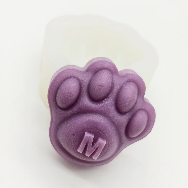 

minsunbak M Word Cute Dog Cat Paw Soap Silicone Mold DIY Cake Decorating Baking Tools Handmade Candle Candy Making Tool