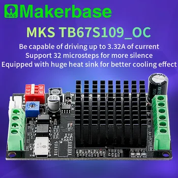 

Makerbase MKS TB67S109_OC Stepper Motor Driver 3d printer parts External Driver Support High current silent motor Driver