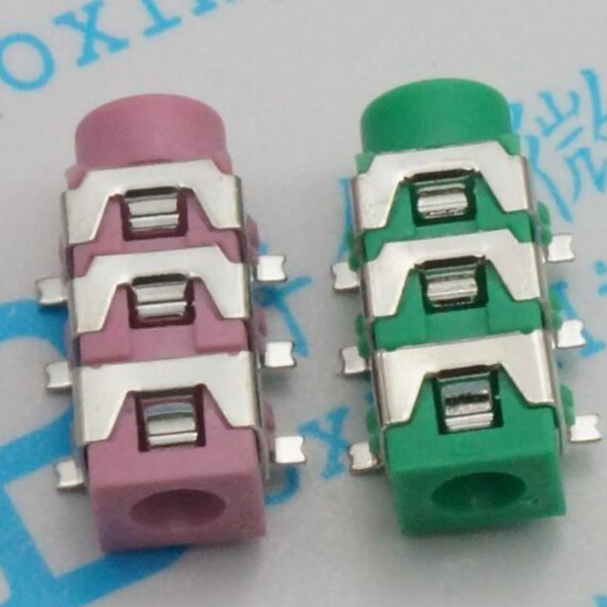 100PCS/Lot PJ-313D 3.5mm SMD Female Stereo Audio socket/Jack connector Red 6Pin | Обустройство дома