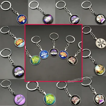 

Fortnites Keychain Fortress Night Key Ring Time Stone Key Pendant Two-Color Fornites Cartoon Printed Boys and Girls Bithday Gift
