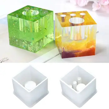 

High Mirror DIY Crystal Epoxy Flower Insert Silicone Mold Handmade Flowerpot Aquatic Plant Potted Pen Holder Making Molds