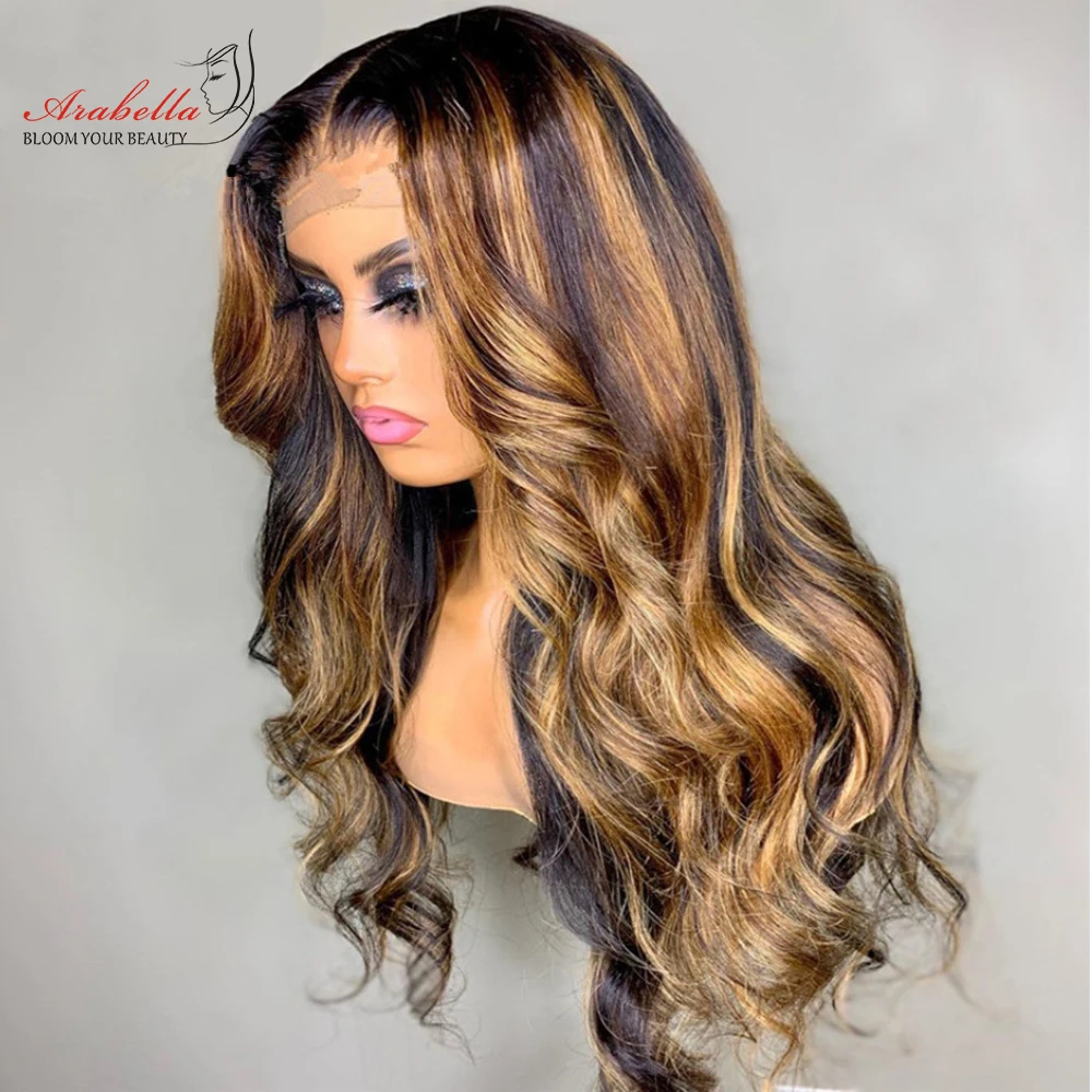 Blonde Streaks 13×4 Wigs With Baby Hair Lace Front Wig Body Wave Highlight Straight Lace Frontal Wig