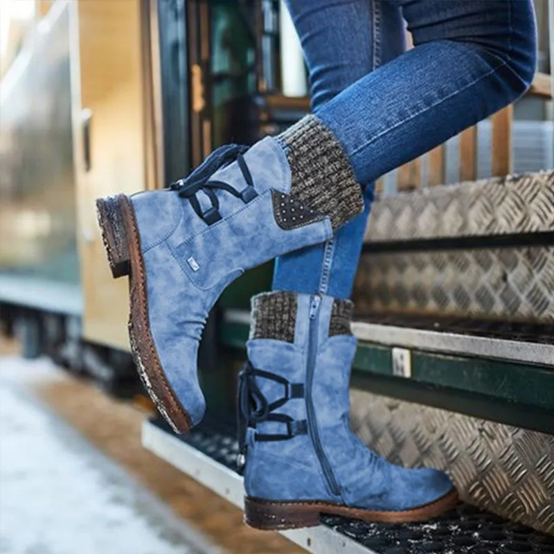 

Women's boots retro socks in calfskin boots handmade leather boots women's high boots fashion casual shoes wild snow boots