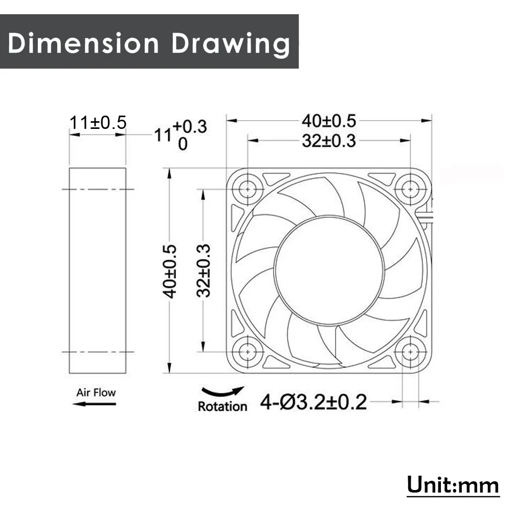 24V, 40x40x10mm, Impressora 3D, DVR,NAS, PCes