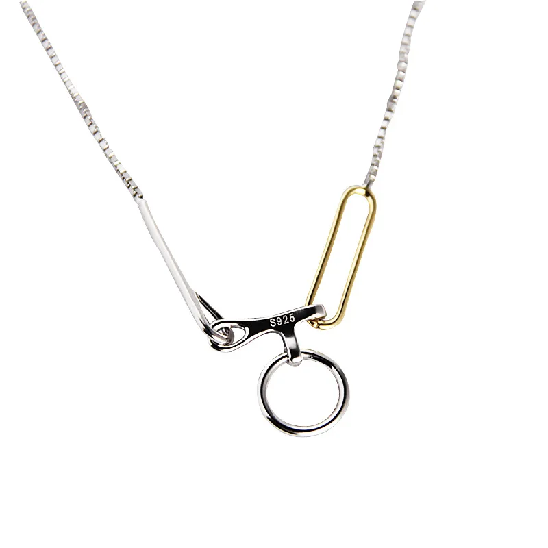 925 пробы серебряный круглый кулон ожерелье коробка цепь collier femme, простые двойные цвета ожерелья для женщин серебро 925 ювелирные изделия