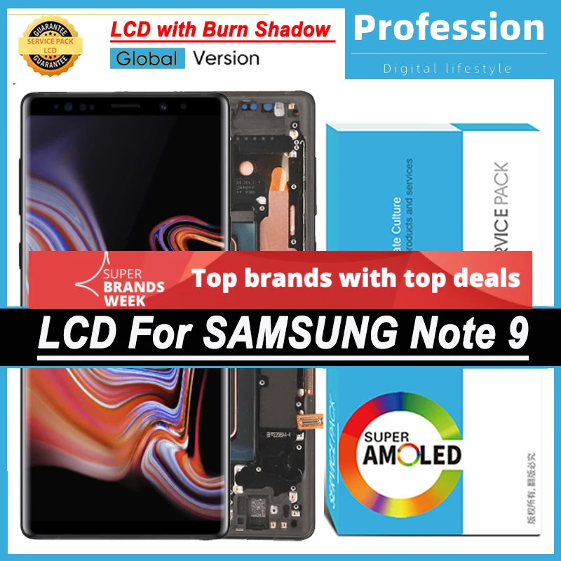 100% протестированный 6 4 ''дисплей с ожоговым тенем для Samsung Galaxy Note 9 Note9 N960F ЖК