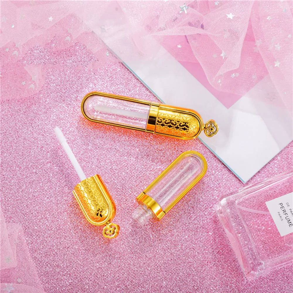 

1PC Travel 3ml Honey Lip Color ABS Refillable Bottle DIY Sample Gold Crown Head Lip Glaze Hollow Container Lip Color Tube