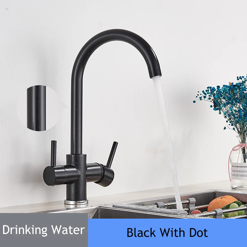 granite kitchen sink Purified Water Kitchen Faucet 360 Degree Rotate Hot Cold Mixer Bathroom Taps Dual Handle Kitchen Faucet Drinking Water Tap Crane pantry cabinet Kitchen Fixtures