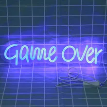 

Game Over Led Neon Sign Room Wall Art Decorative Show Hanging For Party Bedroom Home Bar Night Lights USB Powered Neon Led Lamp