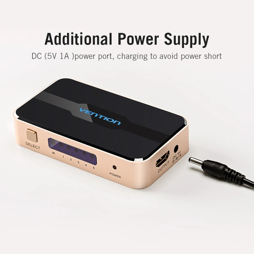 5 Input 1 Output DVD Player Adapter Splitter Professional Remote Control HDTV Mini 4K IR HDMI Switcher Projector Video Audio