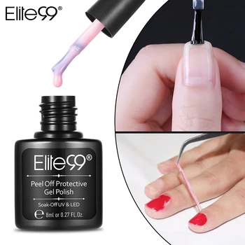 

Elite99 8ml Peel Off Liquid Tape Latex Finger Skin Protection Gel Nail Polish White Pink Nail Care Cream Manicure Tool Nail Art